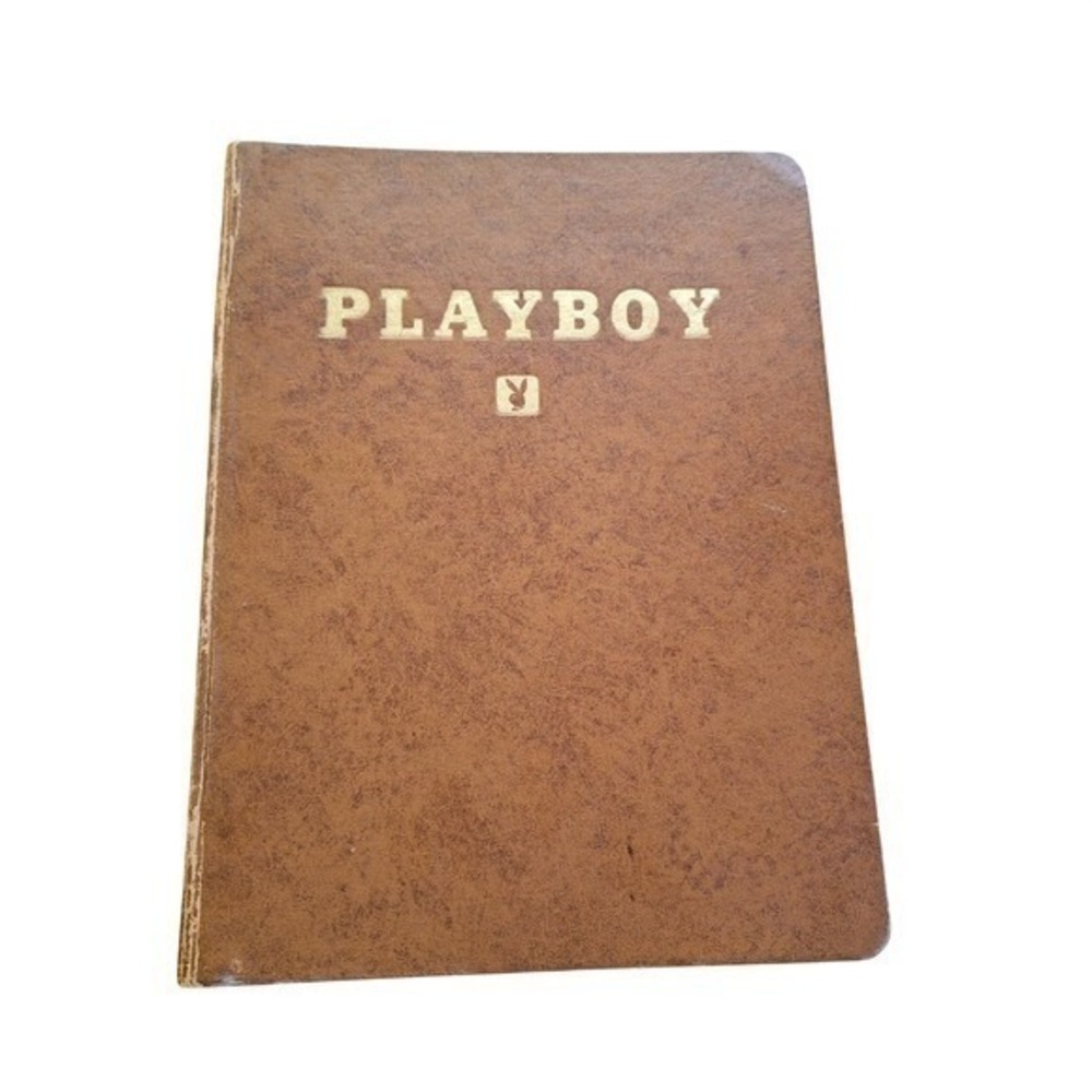 Playboy 1960 1961 Vintage Binder Gold Logo Year Catologue Missing July